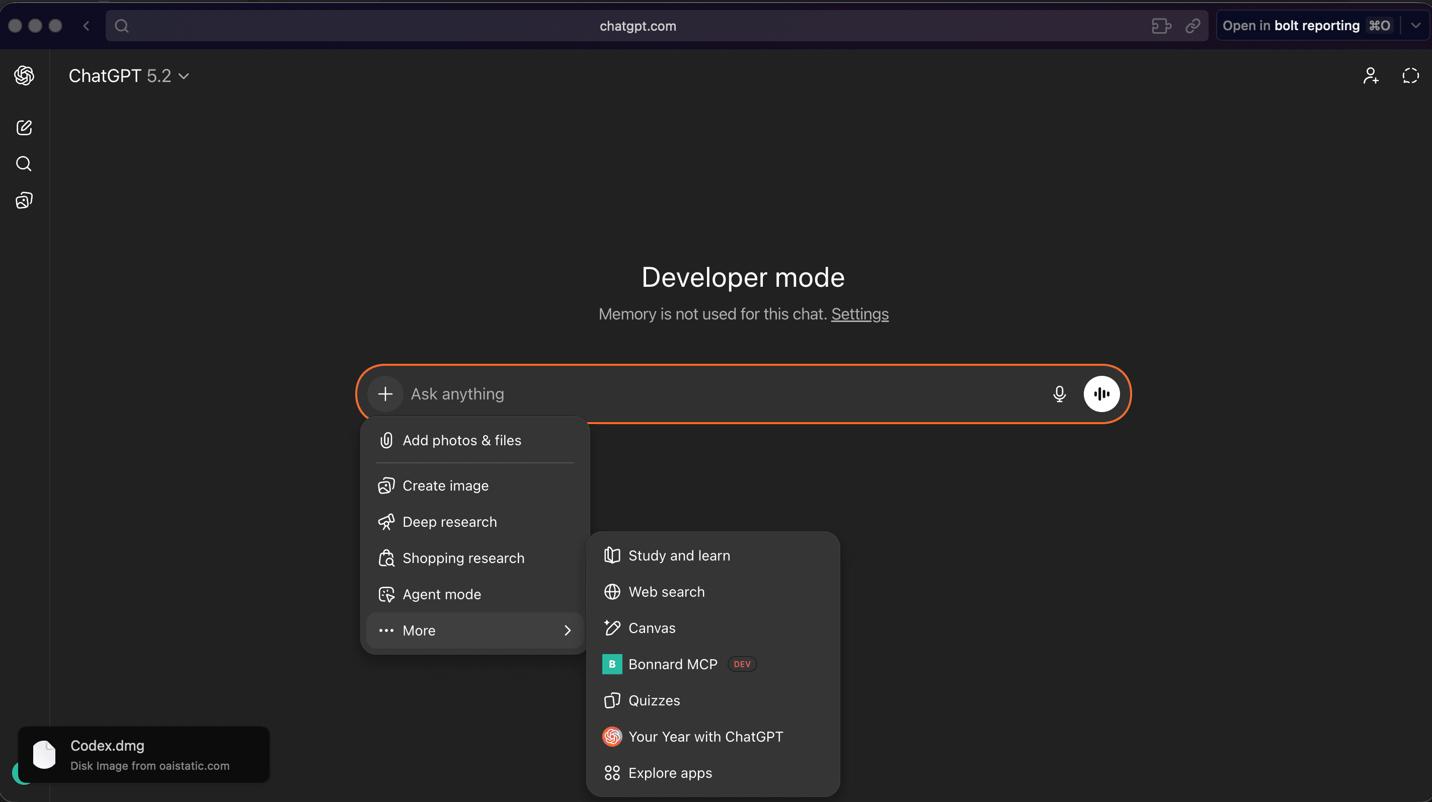 ChatGPT — Bonnard MCP available in chat